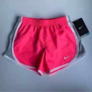 Nike Youth Girls Dri-FIT Shorts Size 6X NWT Pink Gray Athletic Tempo Lined New